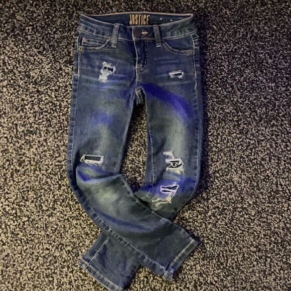 Justice Slim Skinny Jeans Sz 7 - Picture 2 of 4